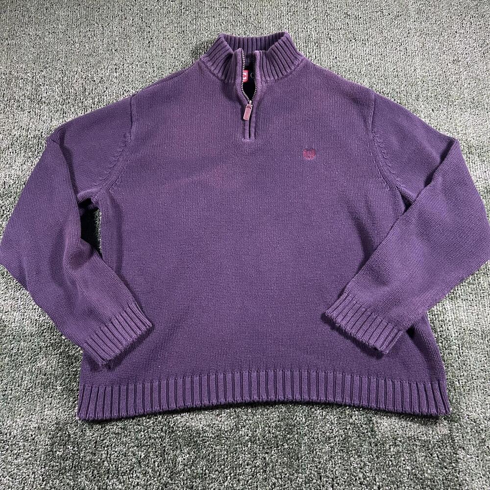 Chaps Men's black quarter-Zip Sweater. Size XL